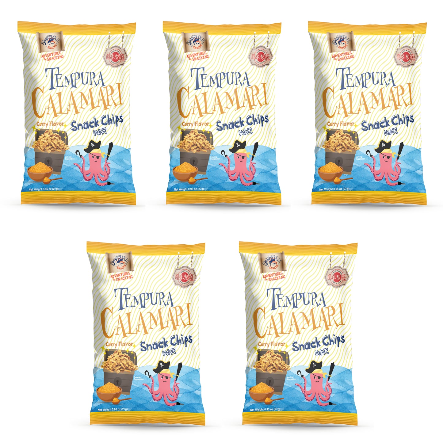 Crispy Tempura Calamari Snack Chips Curry Flavor