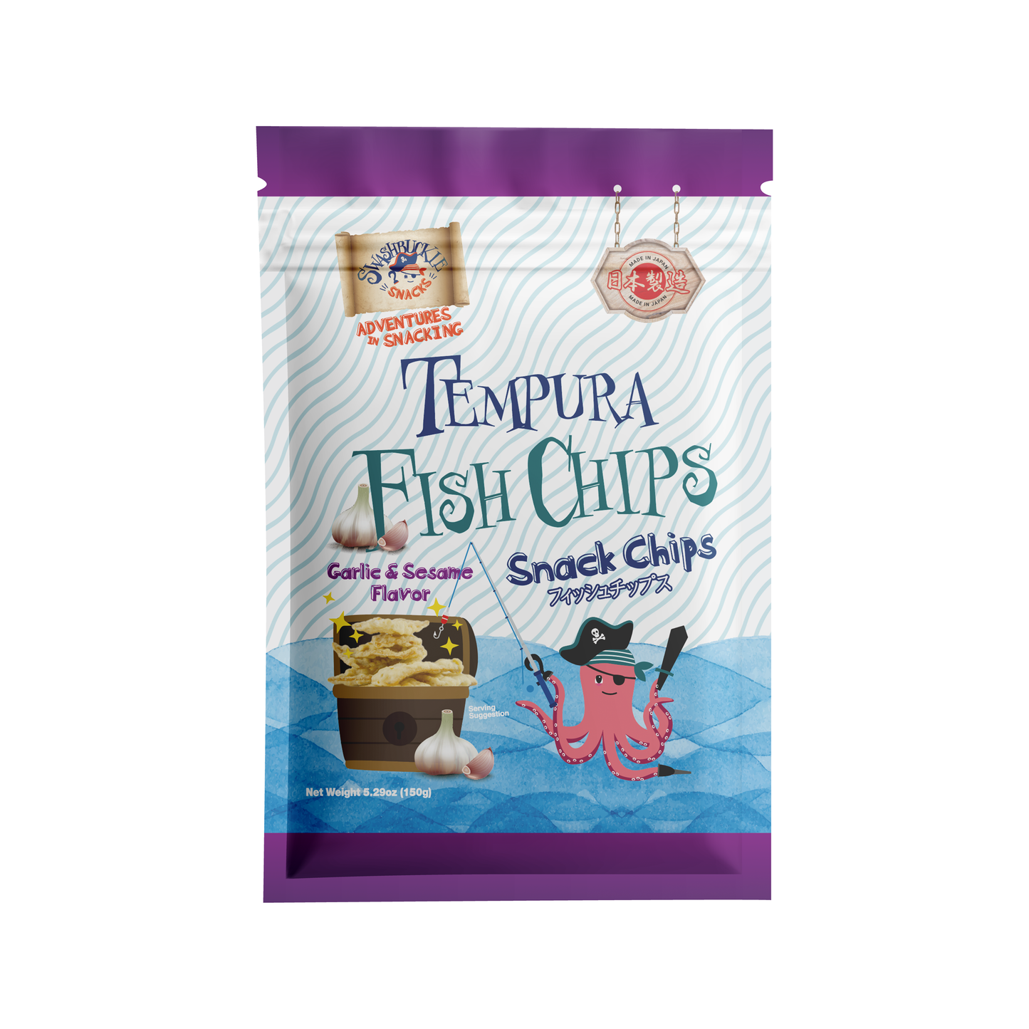 Crispy Tempura Fish Chips Garlic and Sesame Flavor