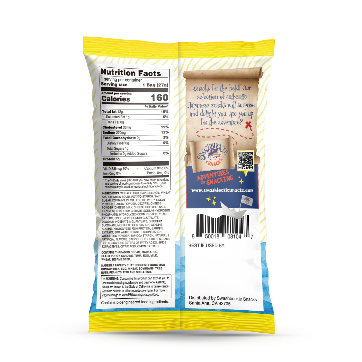 Crispy Tempura Calamari Snack Chips Cheese Flavor