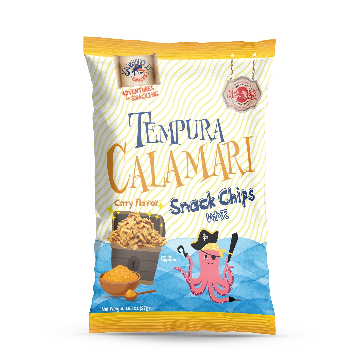 Crispy Tempura Calamari Snack Chips Curry Flavor