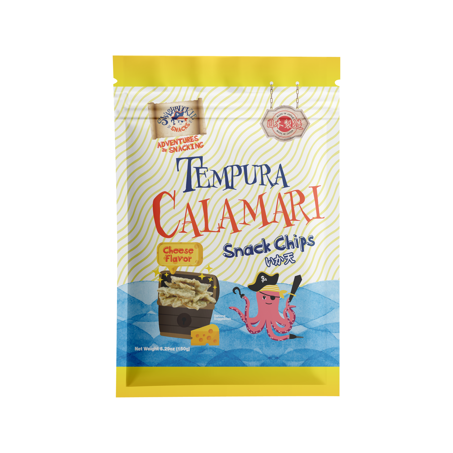 Crispy Tempura Calamari Snack Chips Cheese Flavor